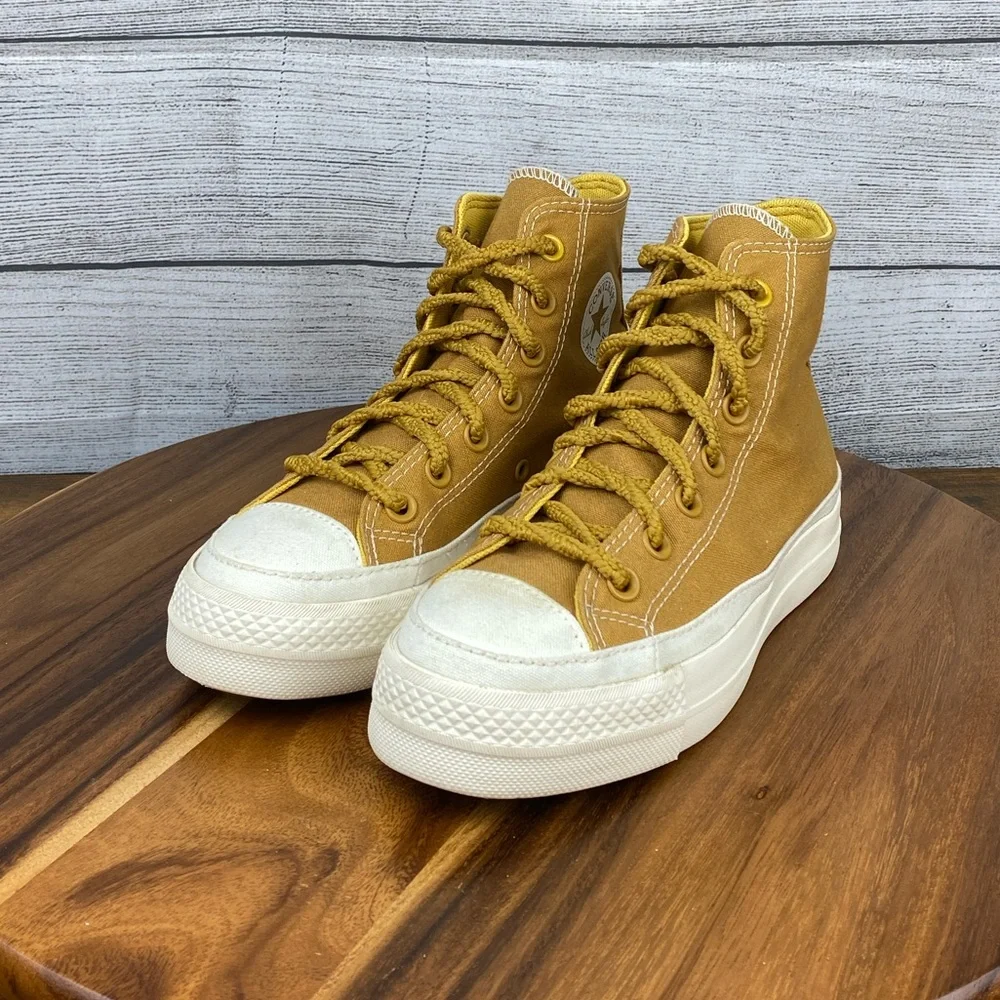 Converse Chuck Taylor All Star Lift Platform High Burnt Honey Shoe Womens Size 5